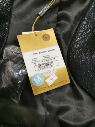 Vestido Cabotine Negro y Fucsia Talla 38