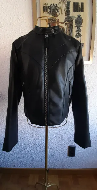Cazadora motera negra Talla 42