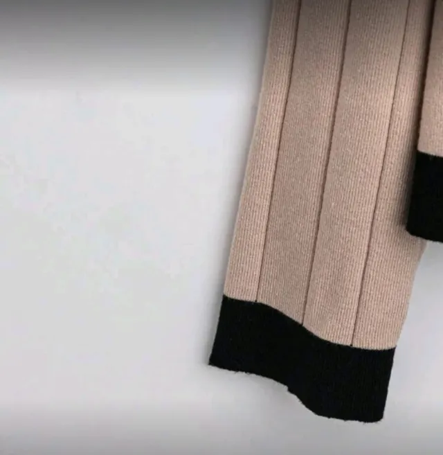 Conjunto punto señora beige y negro