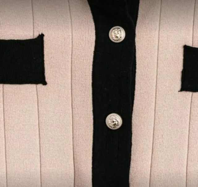 Conjunto punto señora beige y negro