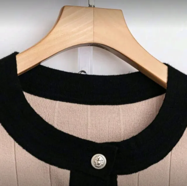 Conjunto punto señora beige y negro