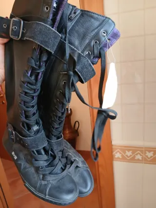 Converse Stivali Pelle Neri con Lacci