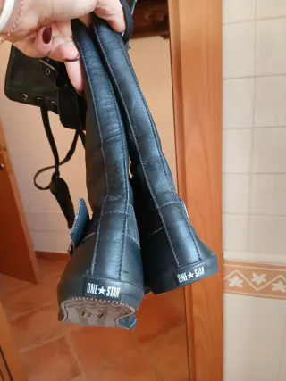 Converse Stivali Pelle Neri con Lacci