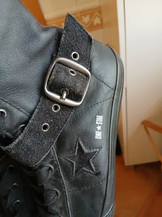 Converse Stivali Pelle Neri con Lacci