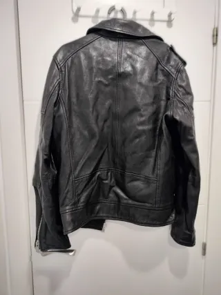 Cazadora Piel Hombre Negra