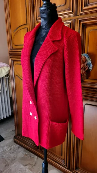 Cardigan misto lana rosso