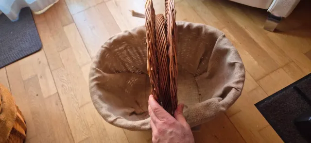 Cesta Picnic Setas Mimbre Yute Beige Marrón