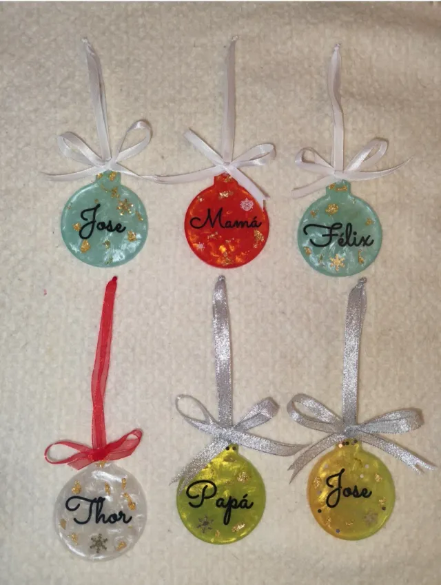 Bolas Navidad Resina Epoxi Personalizadas