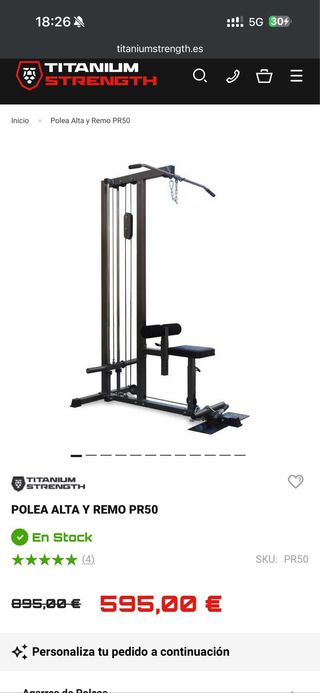 Máquina polea jalón pecho y remo