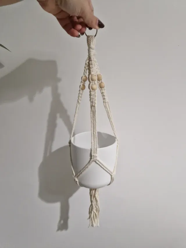 Set 2 vasi macramè con perle