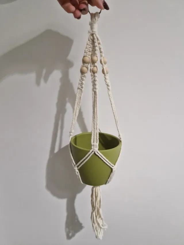 Set 2 vasi macramè con perle