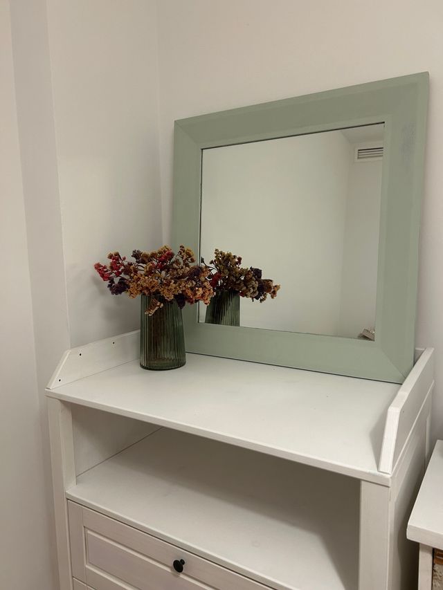 Espejo cuadrado verde menta