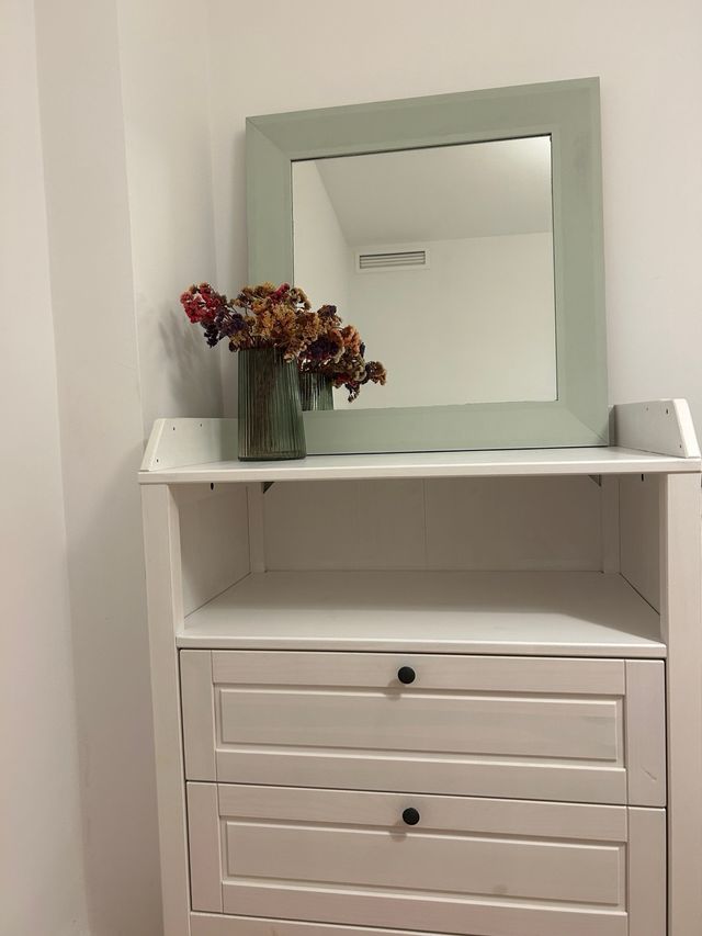 Espejo cuadrado verde menta