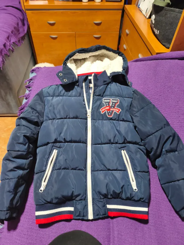 Abrigo azul marino niño talla 7-8