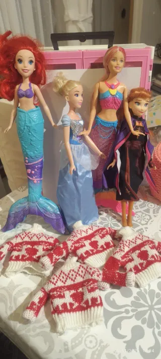 Muñecas Barbie Sirena, Ariel, Ana, Elsa
