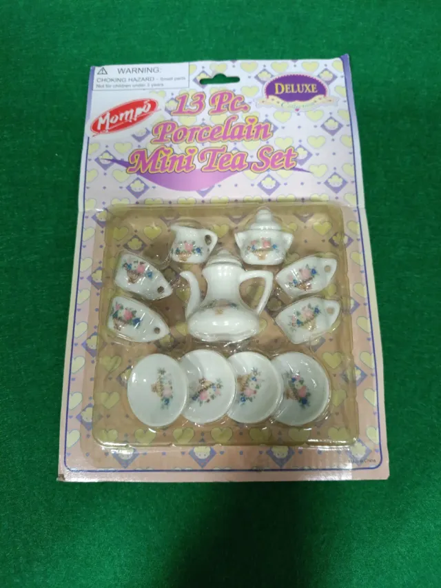 Juego de té porcelana miniatura 13 piezas