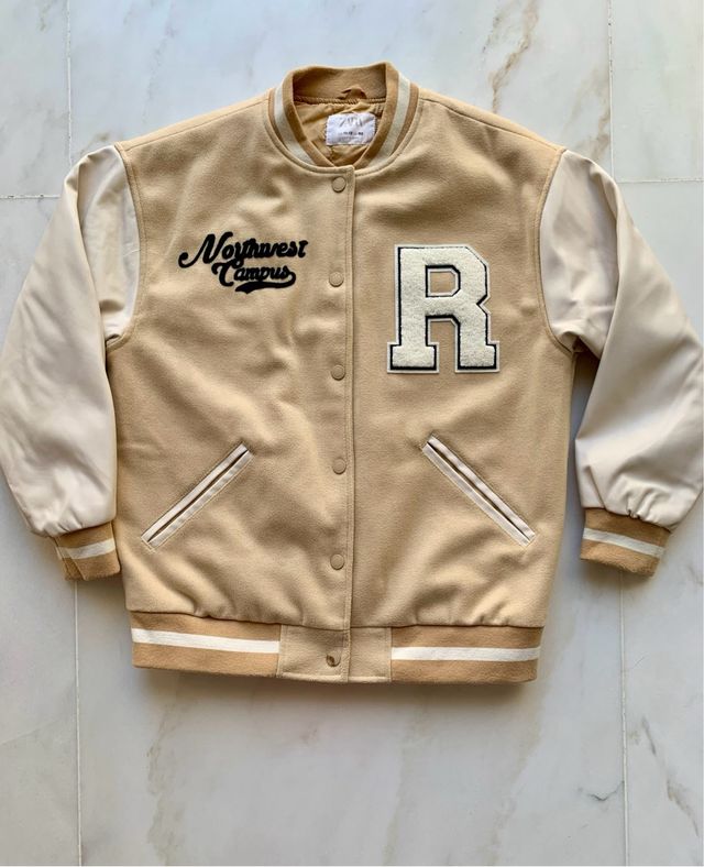 Cazadora bomber Zara niña beige T. 11-12