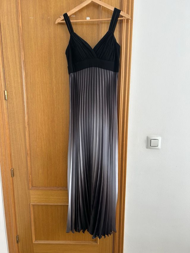 Vestido largo plisado degradado