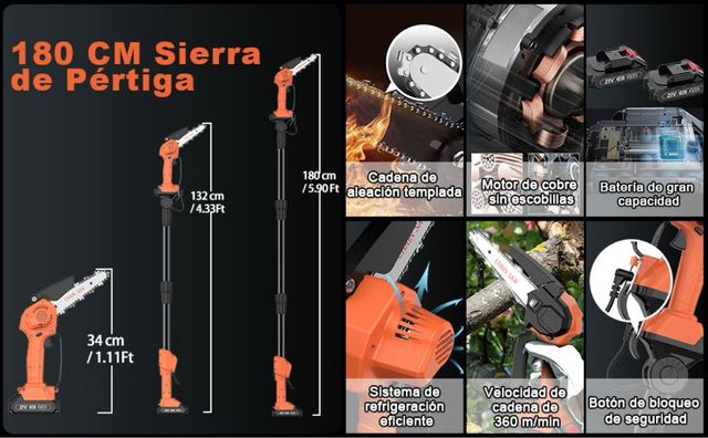 Sierra de Podar Telescópica 180CM
