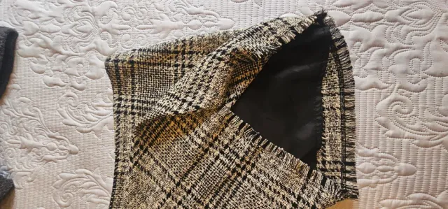 Falda Kiabi cuadros beige y negro