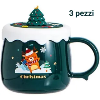 Tazza natalizia con renna e albero di Natale