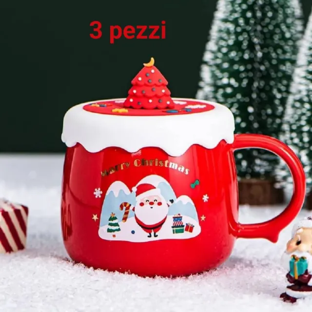 Tazza natalizia con renna e albero di Natale