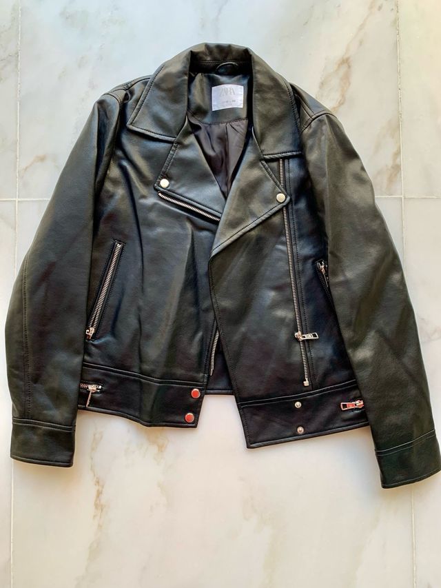 Cazadora efecto piel Zara niña T.11-12