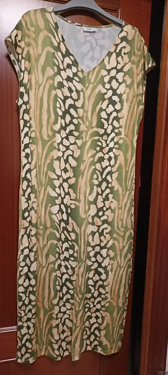 Camisola estampada verde y beige