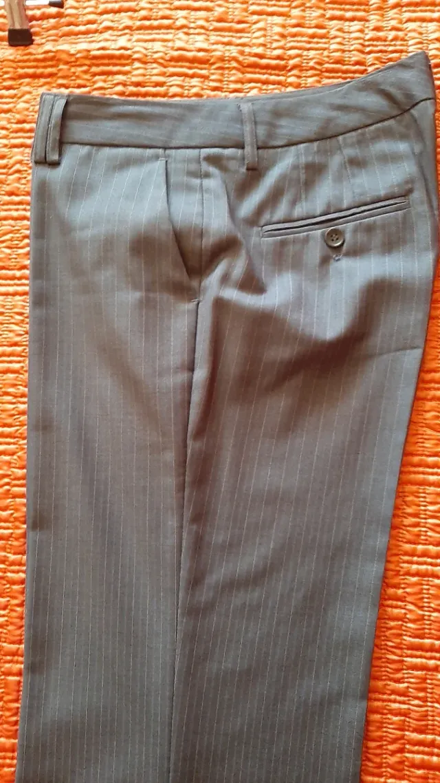 Pantalón formal mujer gris raya