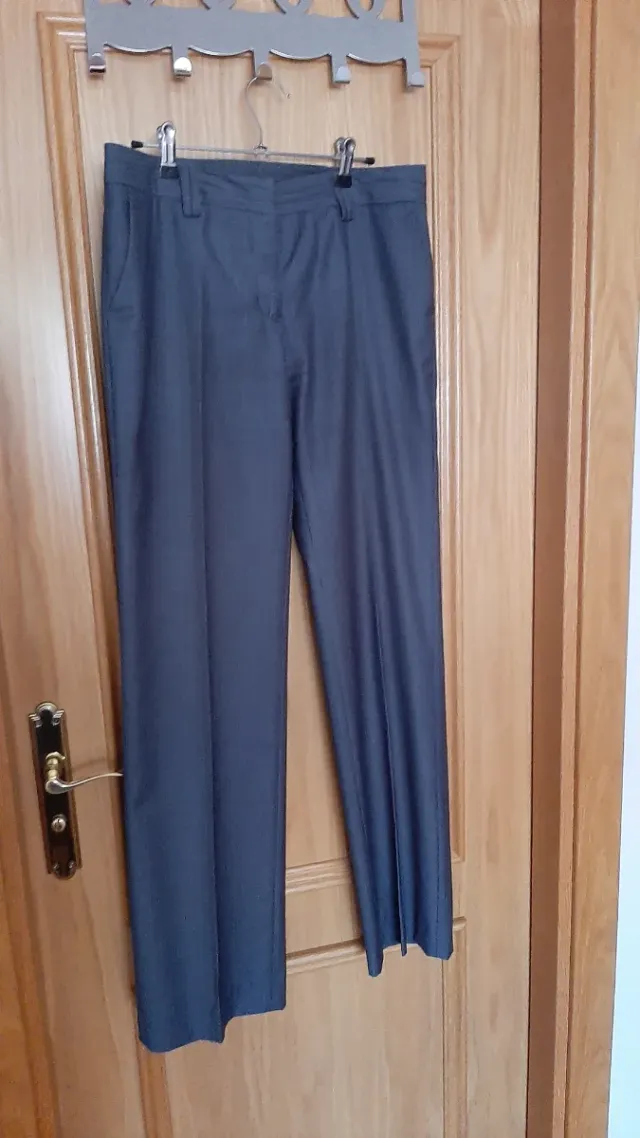 Pantalón formal mujer gris raya