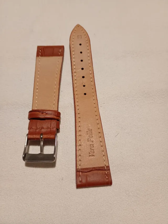 Cinturino pelle marrone martellato 20mm