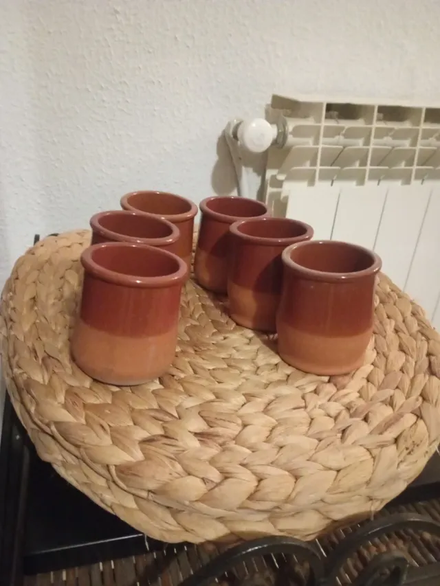6 Vasos de cerámica rústicos (6 unidades)