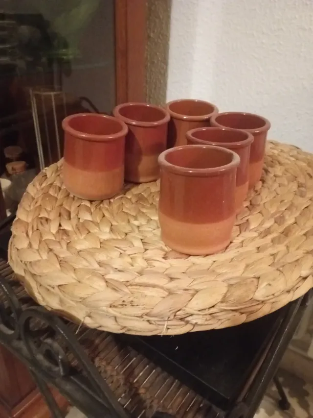 6 Vasos de cerámica rústicos (6 unidades)