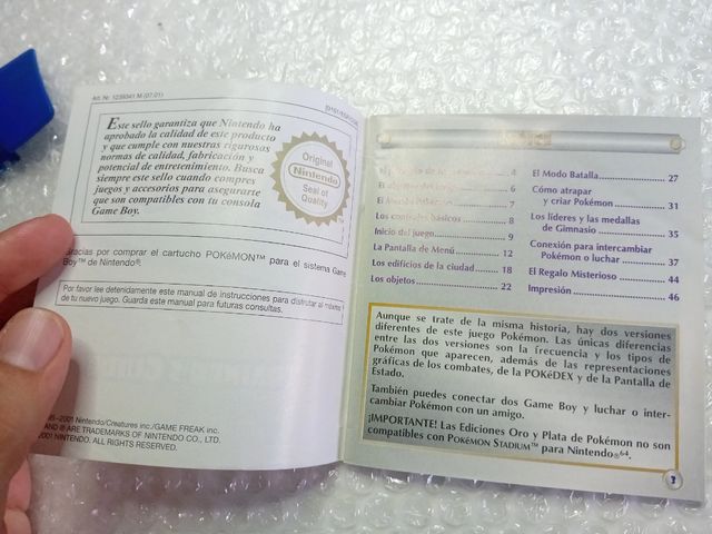 Manuale Pokémon Oro e Argento - GBC