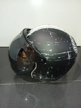 Casco Jet Custom Negro Calavera