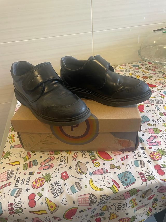 Zapatos Escolares Pablosky Negro Velcro