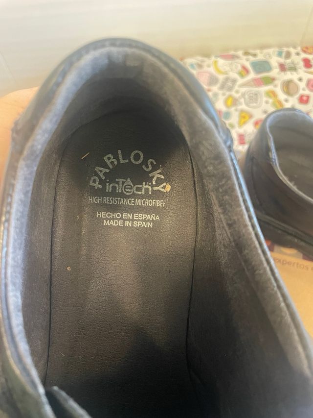 Zapatos Escolares Pablosky Negro Velcro