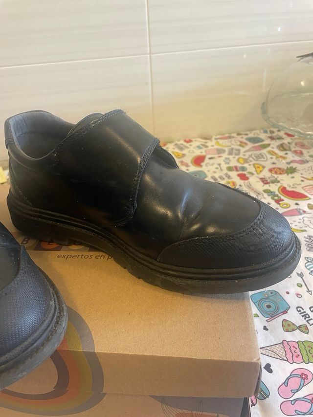 Zapatos Escolares Pablosky Negro Velcro