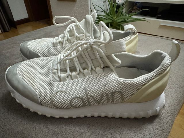 Zapatillas Calvin Klein Blancas y Plateadas Unisex