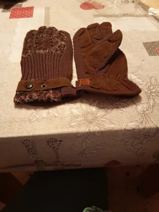 Guantes de mujer marrones y multicolor. Venta pres