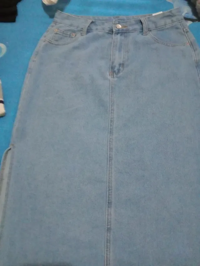 Falda larga vaquera azul