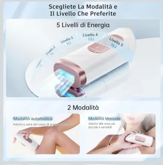 Epilatore Luce Pulsata Rosa e Bianco