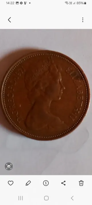 Moneta 2 Pence Elisabetta II 1971 rara