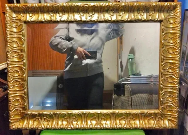 Espejo rectangular vintage dorado