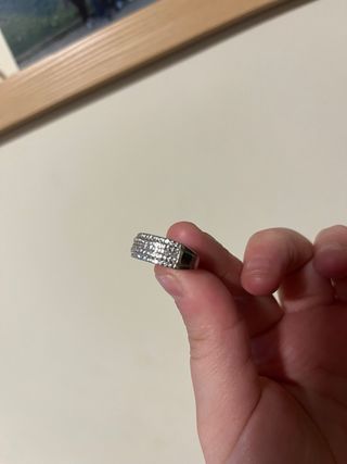 Anillo Plata con Diamantes Pequeños siglo xxi