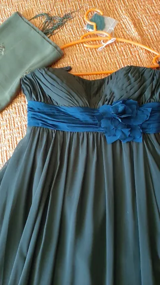 Vestido fiesta palabra de honor azul