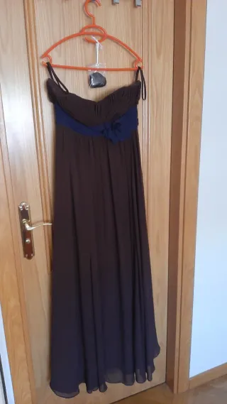 Vestido fiesta palabra de honor azul