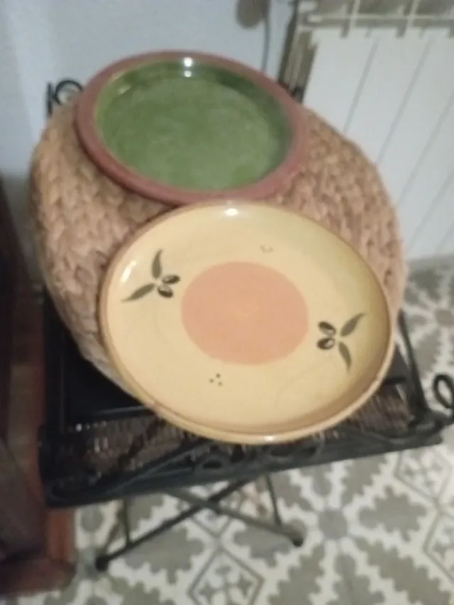 Juego de 2 Platos Cerámica Decorados