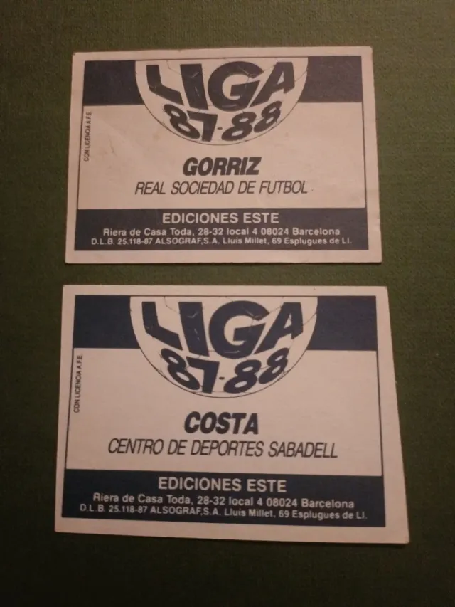 Cromos Costa y Gorriz Liga Este 87-88