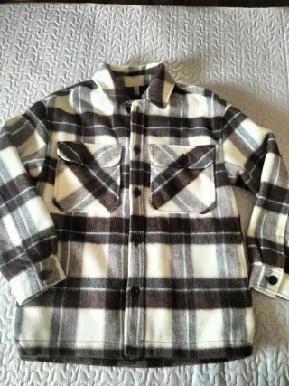 Abrigo de paño cuadros hombre